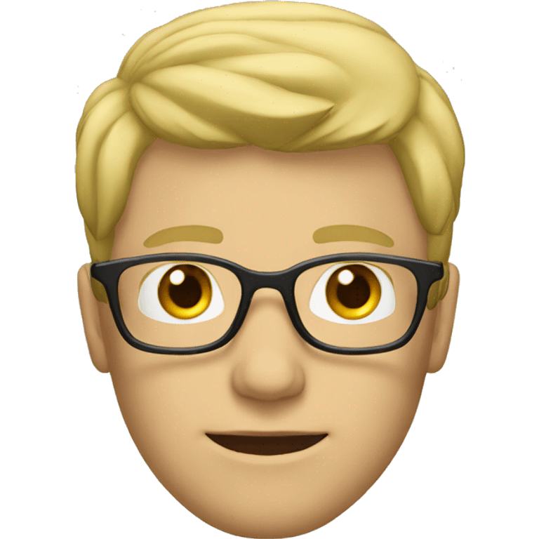 Blonde man with glasses without frame emoji