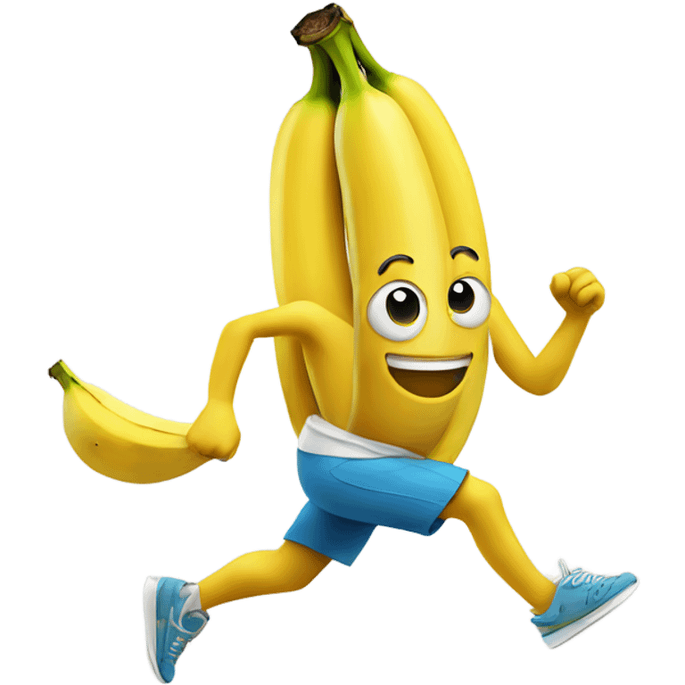 banana running fast with shoes and a sweatband emoji