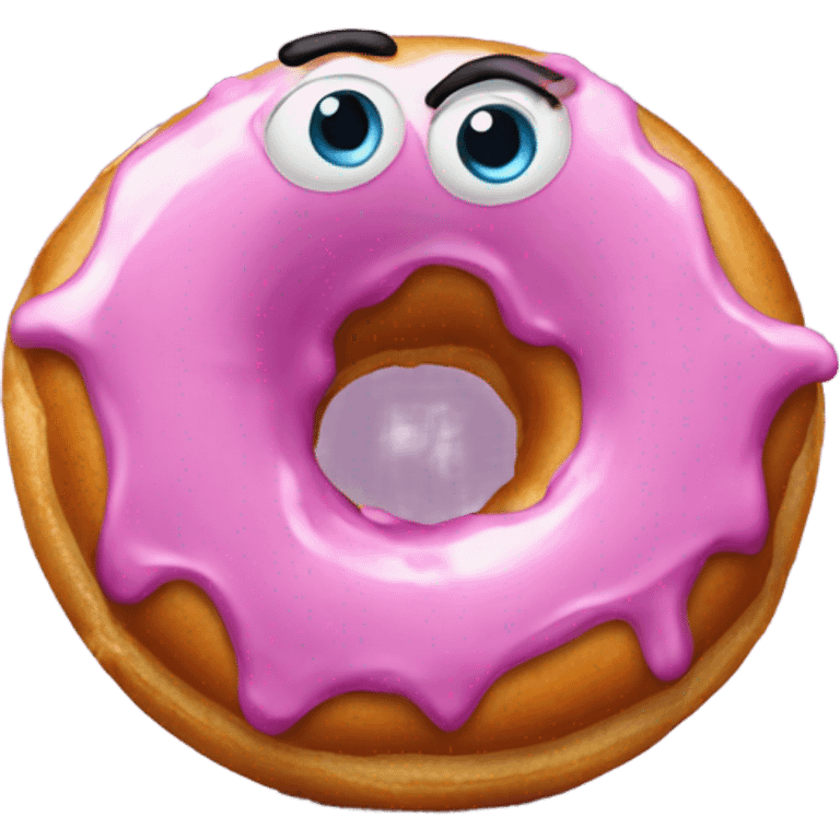 a sad donut with eyes and a broken foot  emoji