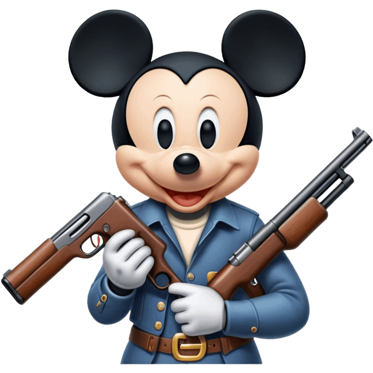 Mickey with a shotgun emoji