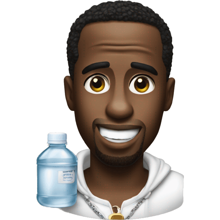 P Diddy holding a bottle of baby oil emoji