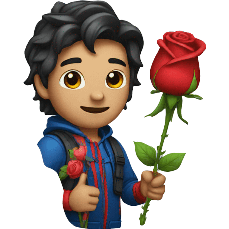 Spiderman with a rose in the hand emoji