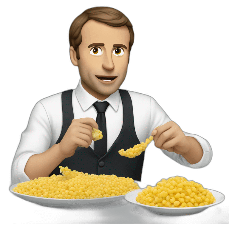 Macron qui mange emoji