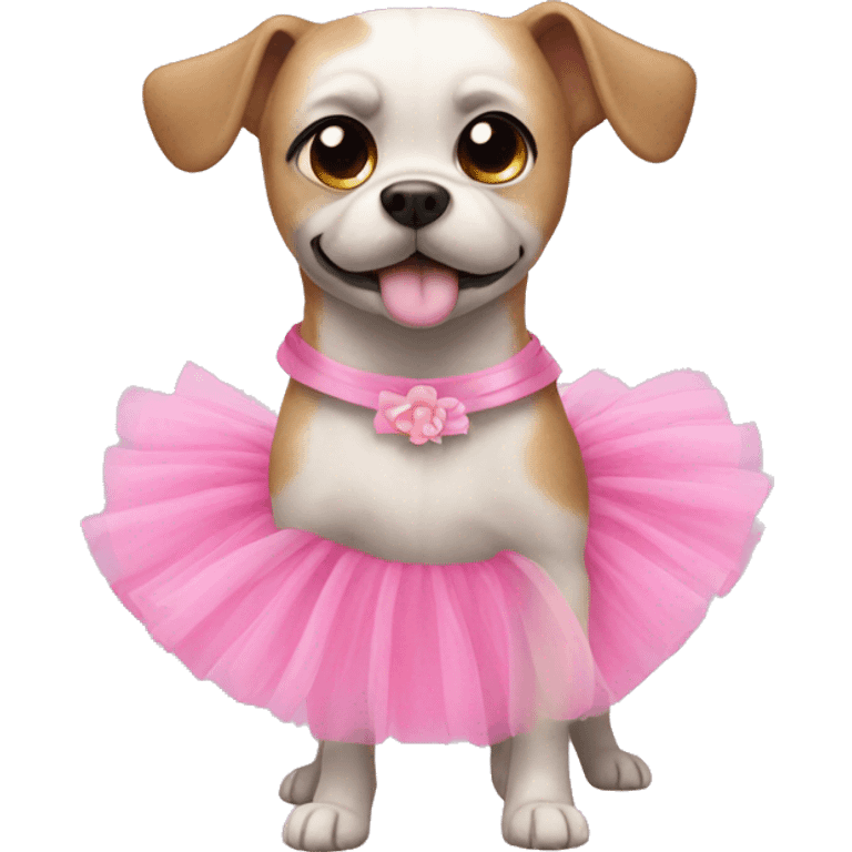 Dog with a pink tutu emoji