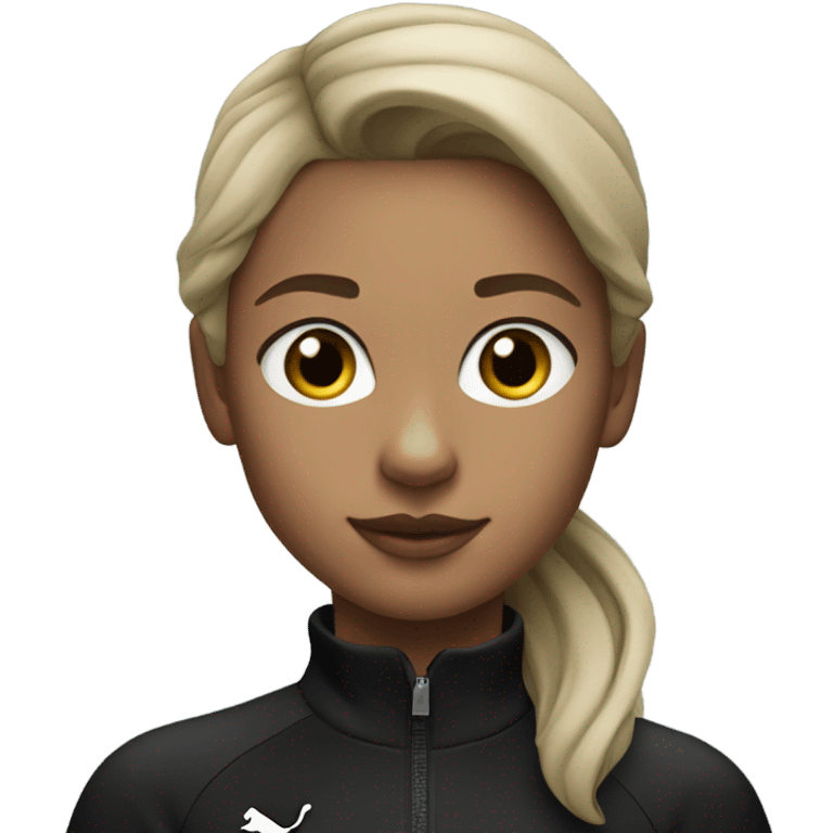 sleek black puma - girl  emoji