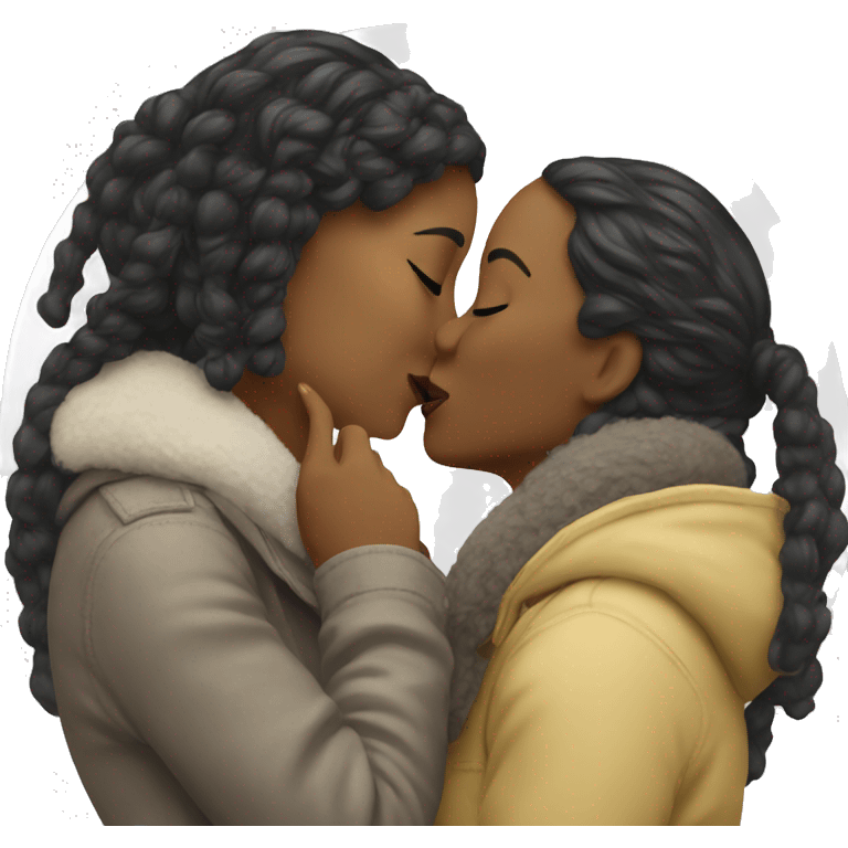 Two women kissing emoji