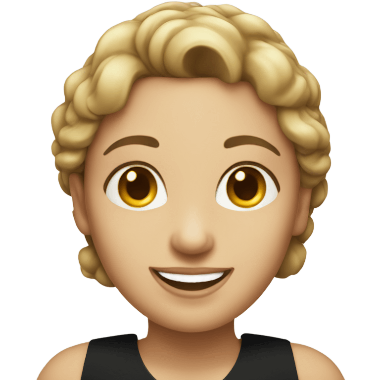 Smiling women in black dress  emoji