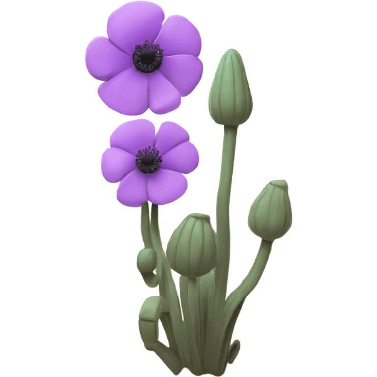 A poppy and Lilac in a desert emoji