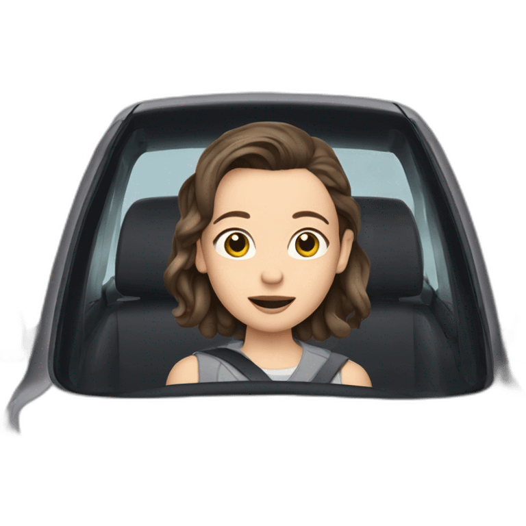 Millie bobby brown in a car emoji