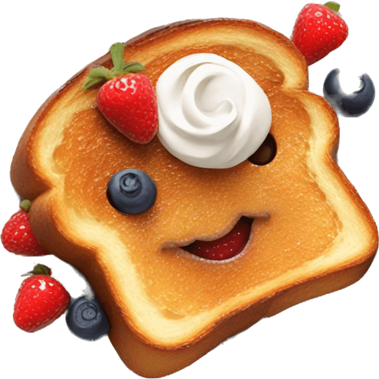 French toast with whipped cream and berries  emoji