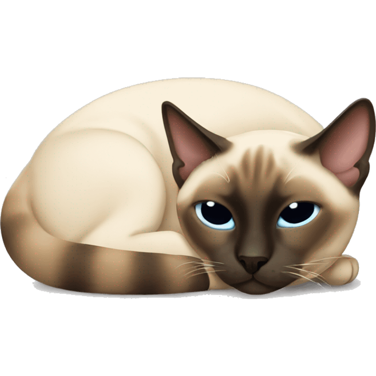 siamese cat laying down sleeping emoji