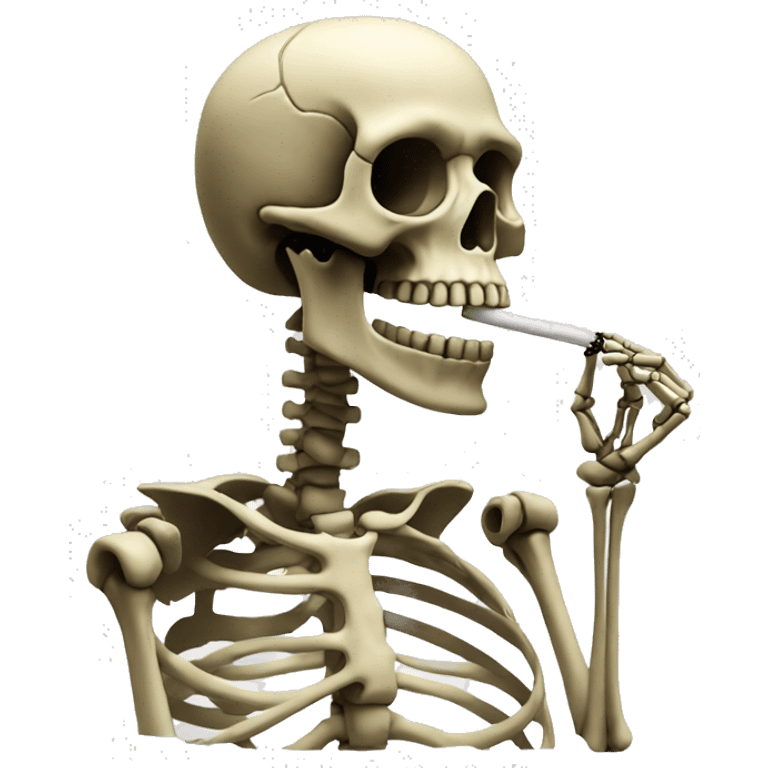 Skeleton smoking emoji