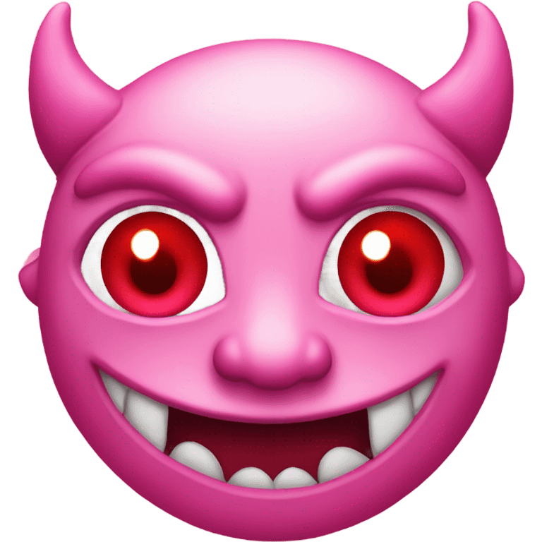 Pink demon with red eyes emoji