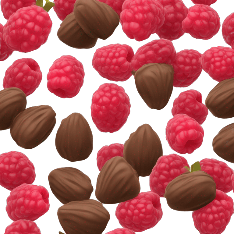 Raspberry with chocolate emoji