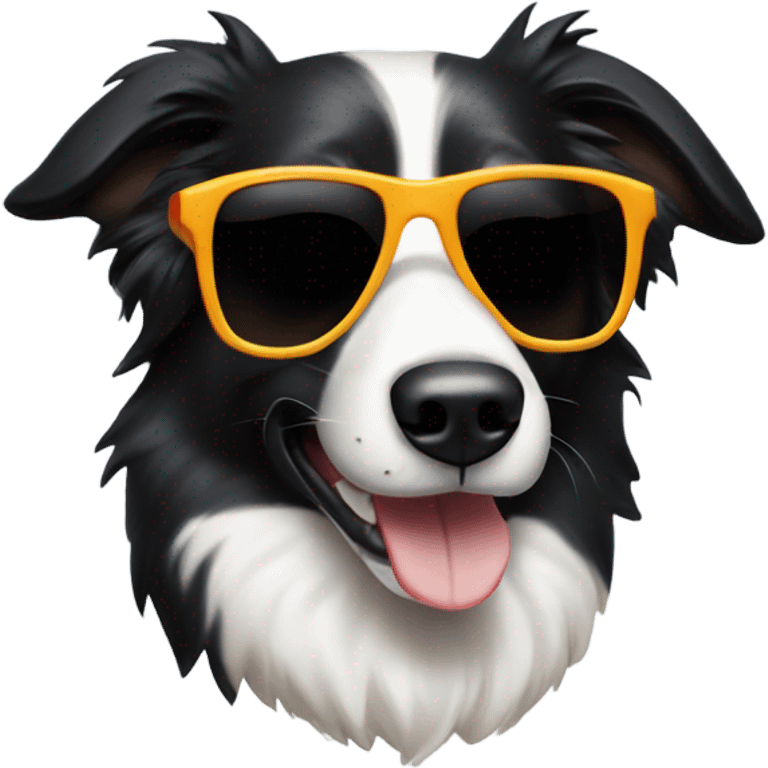 Border collie dog with sunglasses emoji