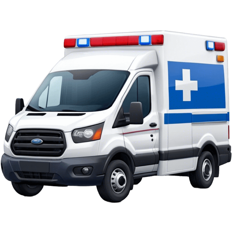 Ambulance - Ford Transit 350 (Model Year: 2021) (Iconic colour: White with red and blue lights) emoji