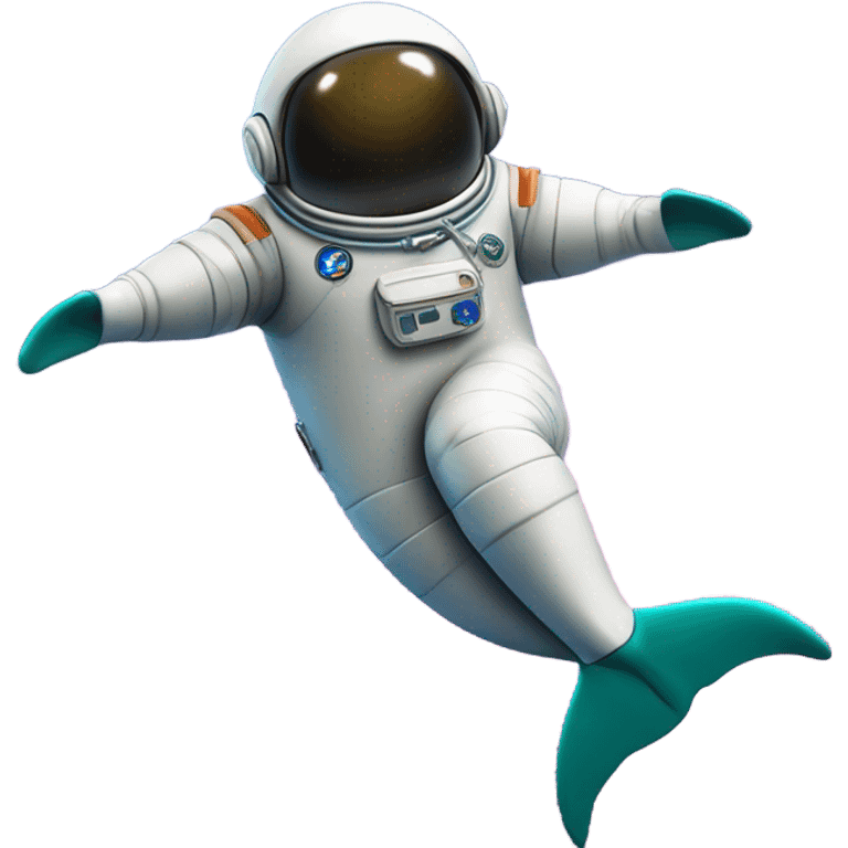 dolphin in space suit orbit  emoji