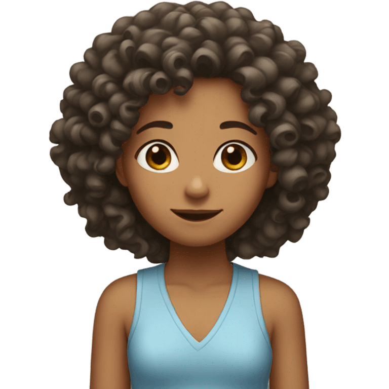 Light girl with curly hair emoji