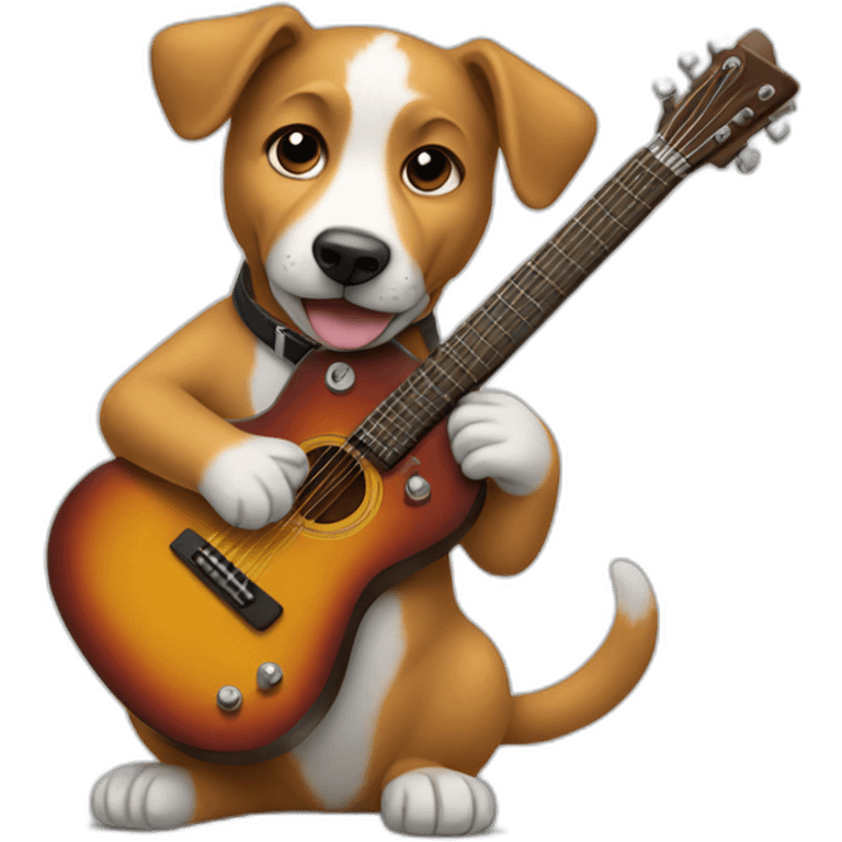 dog playing guitar emoji