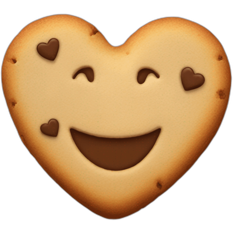 smiling cookie heart shape emoji