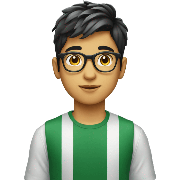 Young Pakistani glasses boy with cool haircut  emoji