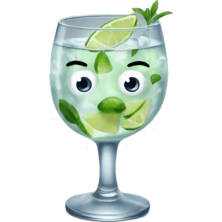 Around weird gin tonic emoji