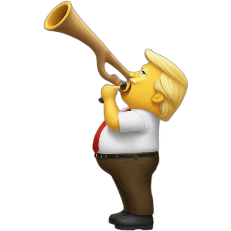 Trump playing alphorn emoji