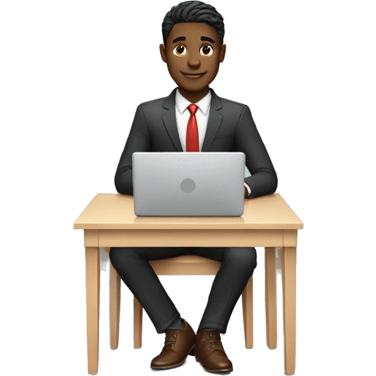 Handsome-finance-boy-working-with-lenovo laptop emoji