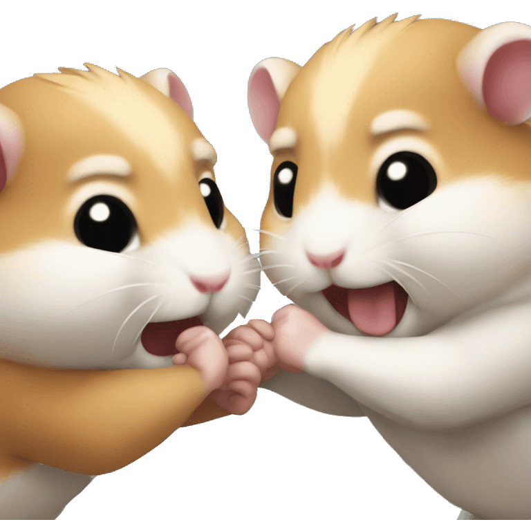 two hamster wrestling emoji