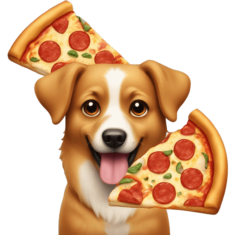 Dog with pizza emoji