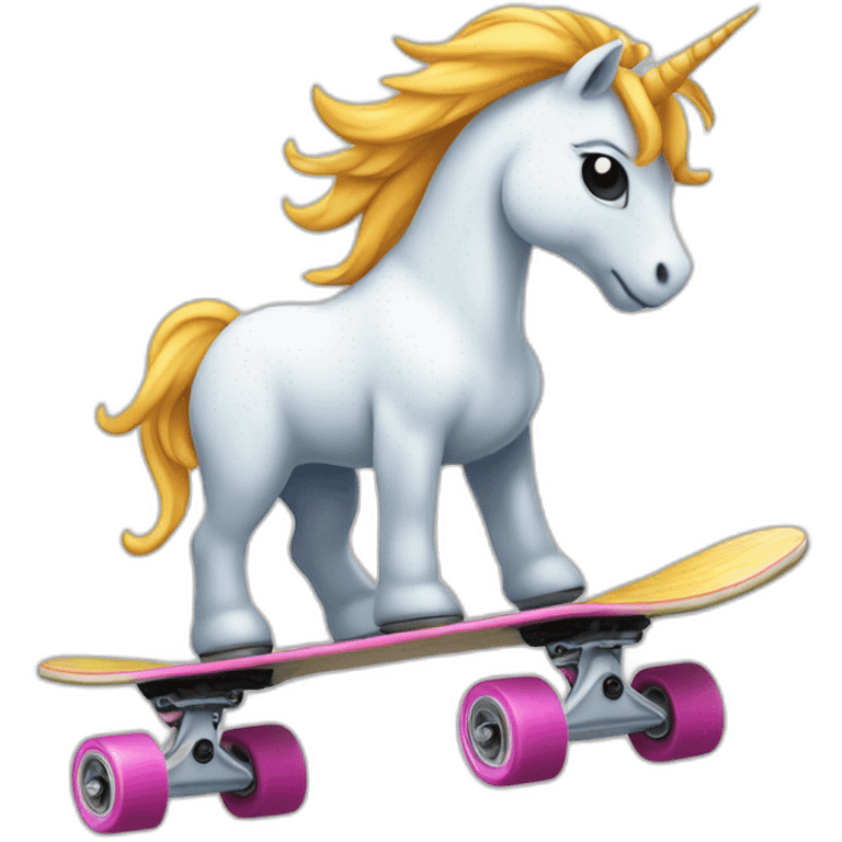 Licorne sur un skateboard emoji