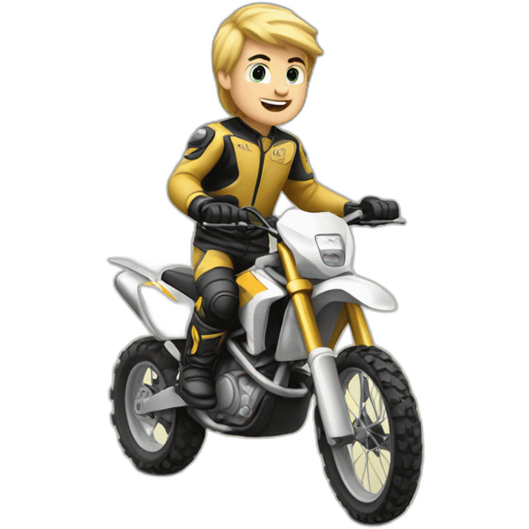 homme blond sur moto-cross emoji