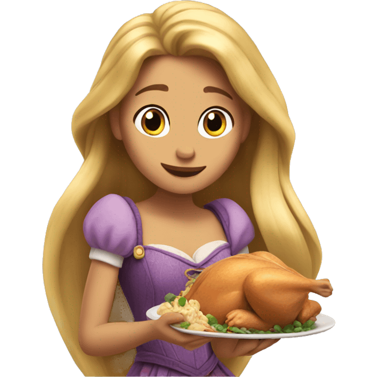 Rapunzel eating chicken  emoji