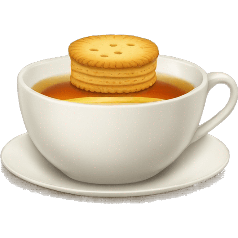 china dinnerware cup of tea with biscuit on the plate  emoji