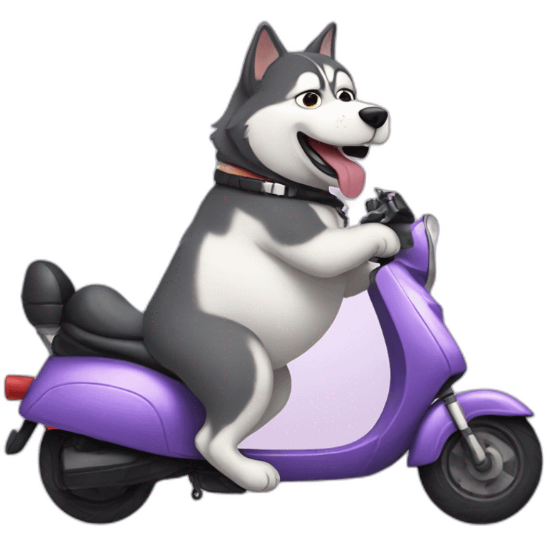 fat husky on scooter emoji