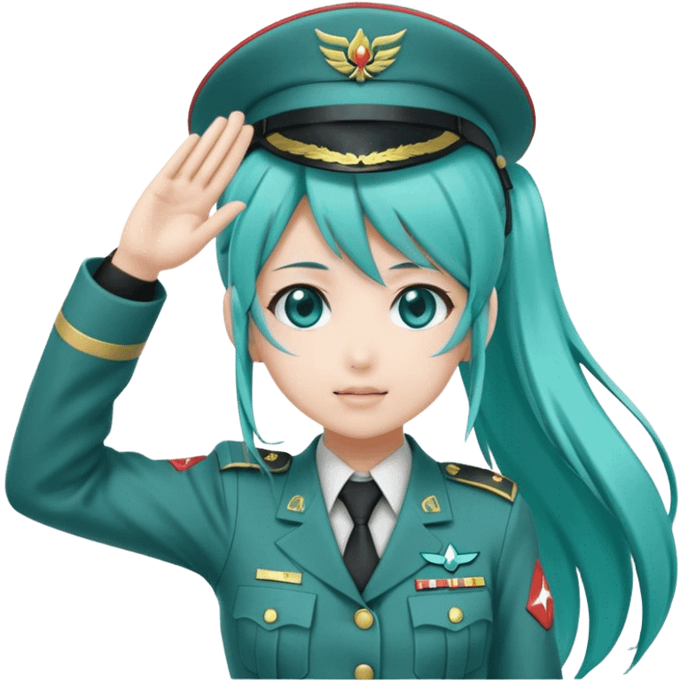 Hatsune miku doing soldier salute emoji