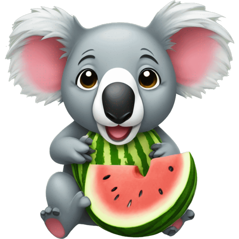 Koala eating a watermelon emoji