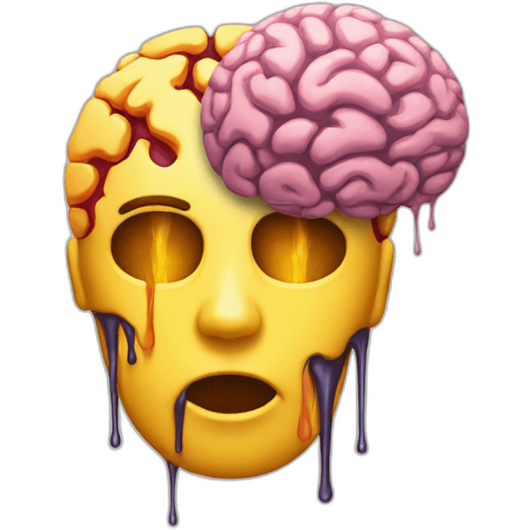 like the melting face emoji but a brain emoji