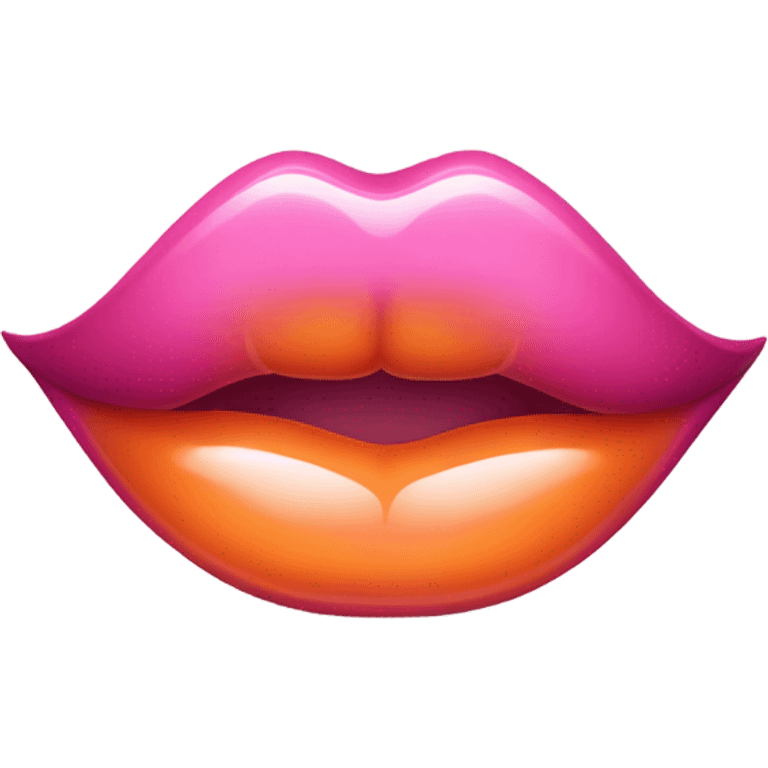 pink and orange lips emoji