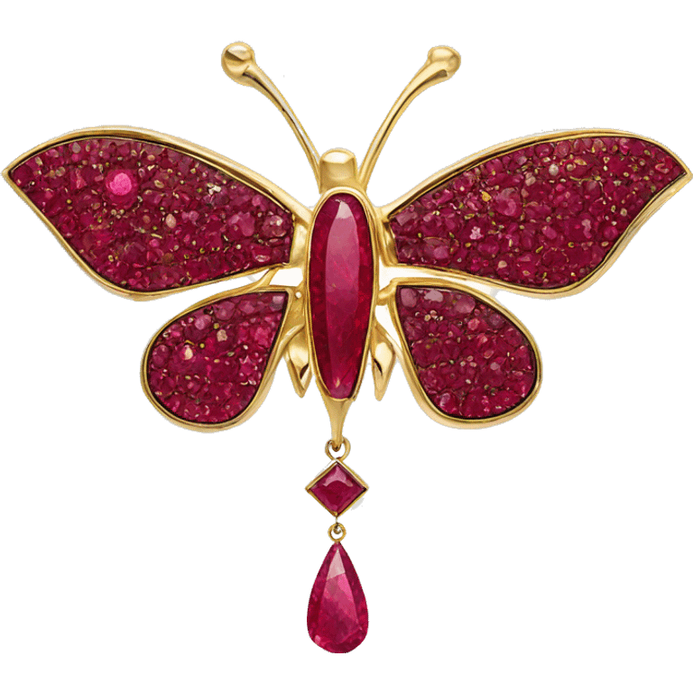 ruby inlaid brooch emoji