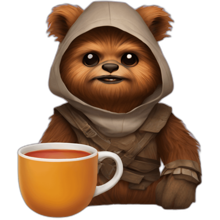 ewok with tea emoji