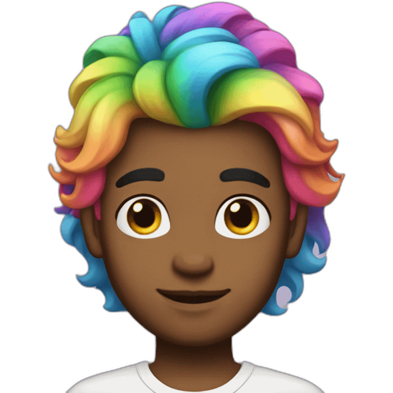 Posh-boy-with-rainbow-unicorn-hair emoji