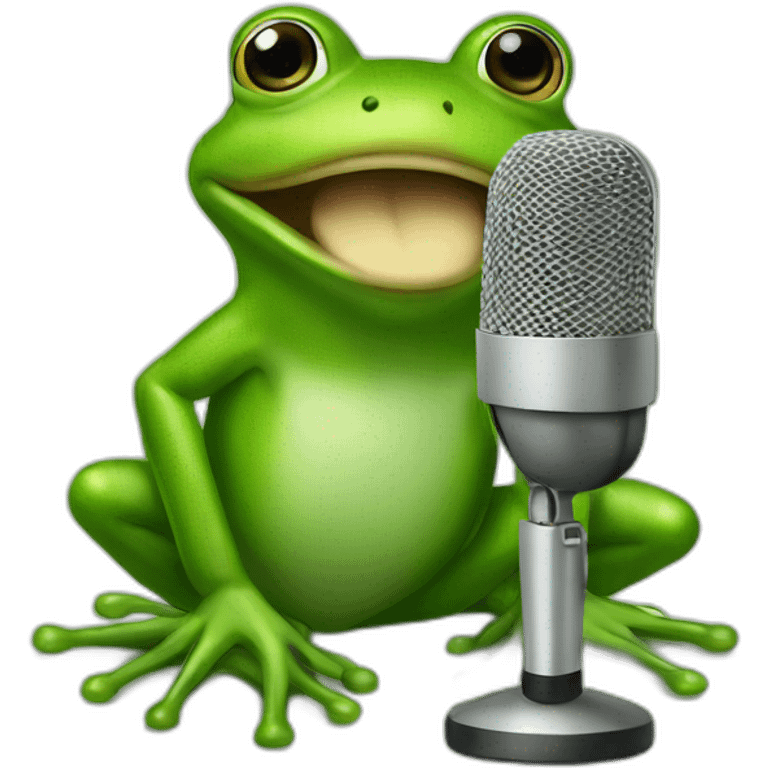 Frog with microphone emoji