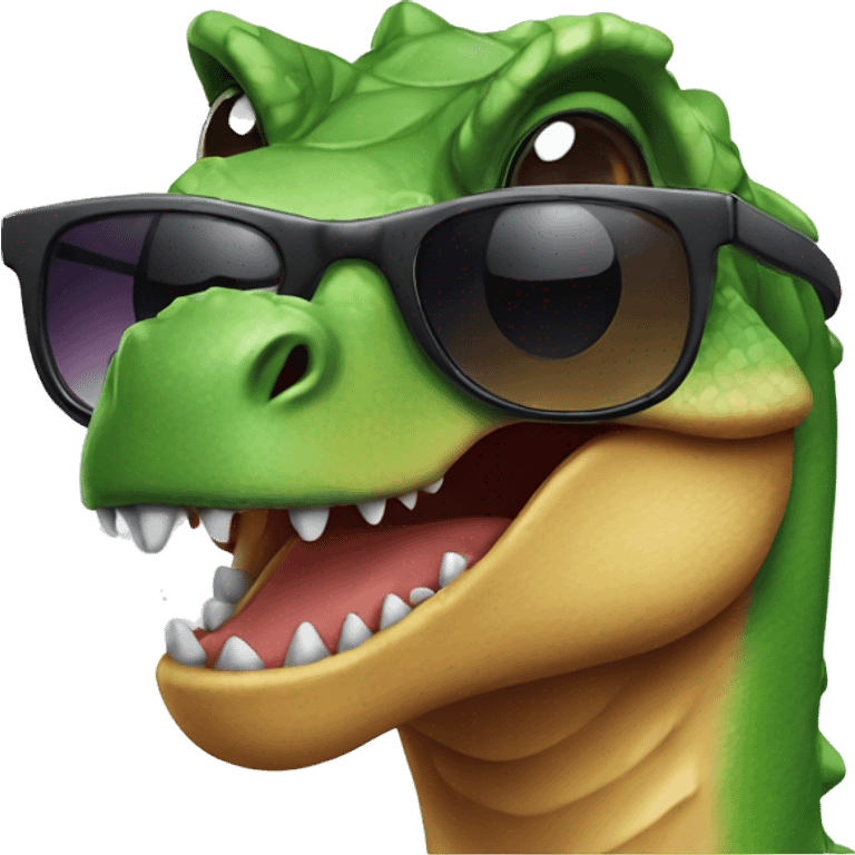 Dinosaur with sunglasses emoji