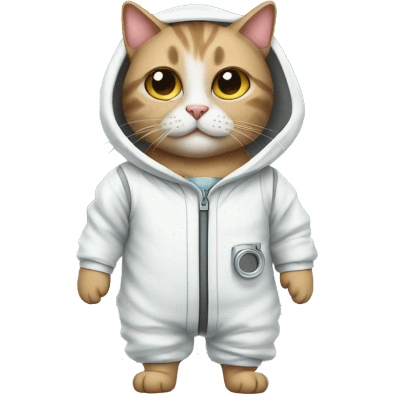 Cat with spaying suit emoji