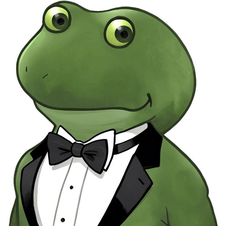 handsome bufo wearing a tuxedo  emoji