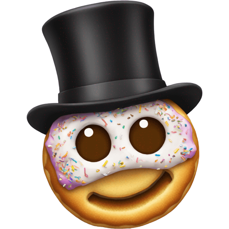 Donut wearing top hat  emoji