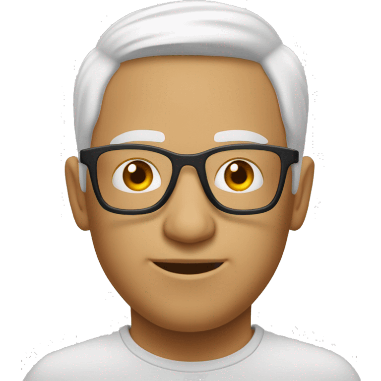 homem branco gordinho careca de oculos emoji