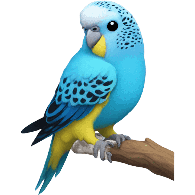 Blue budgie bird emoji