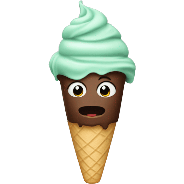 Mint chocolate ice cream emoji